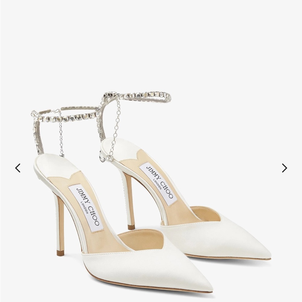 Jimmy Choo Ivory Saeda 100 - NEVER WORN